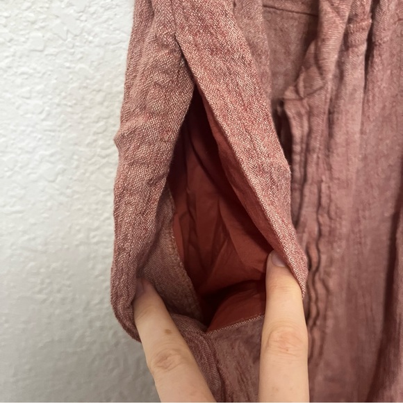 Pink Linen Wrap Dress with POCKETS! - Picture 6 of 8